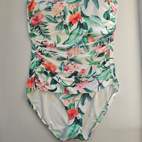 Tommy Bahama Tropi-Calling Bandeau One-Piece Swimsuit Size 16 - Picture 5 of 12